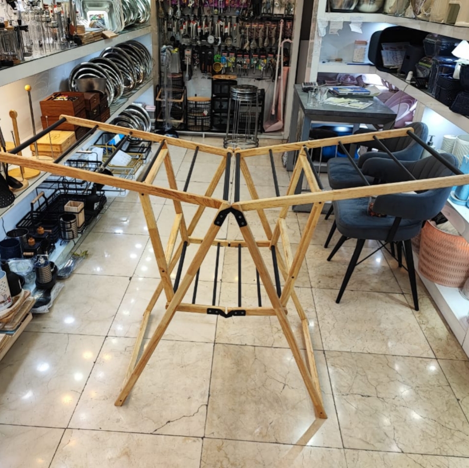 بندرخت اوکیا مدل بالدار چوب و استیل - Image 4